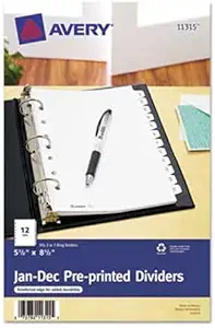 Avery Preprinted Tab Dividers, 12-Tab, 8 1/2 x 5 1/2