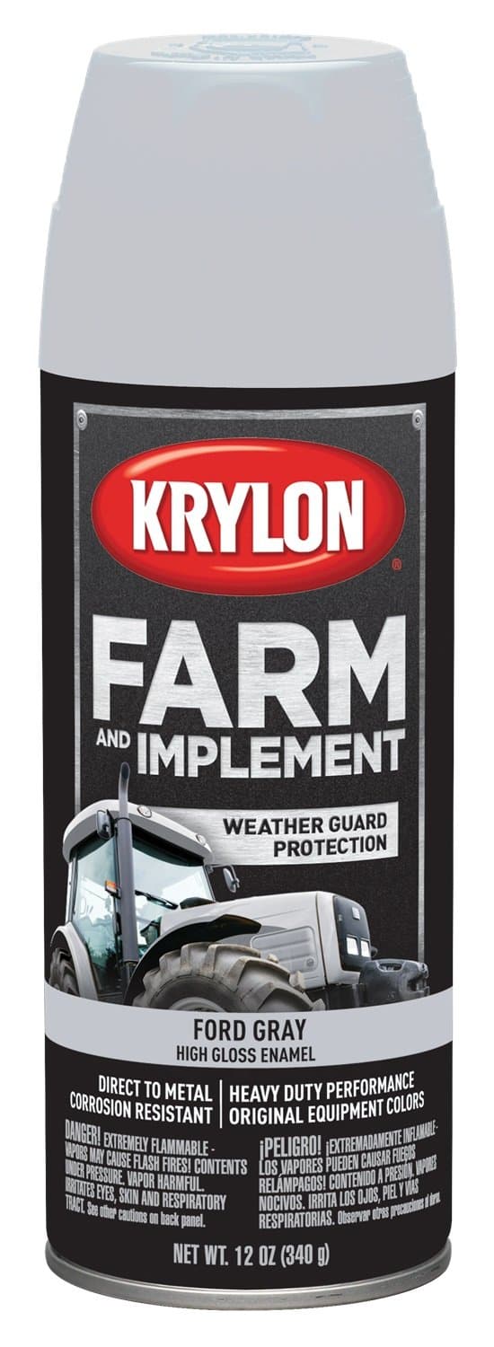 Krylon Farm & Implement Spray Paint, High Gloss, Ford Gray, 12 oz