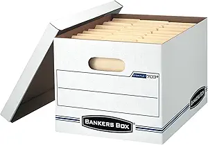 Bankers Box 6-Pack Basic Duty File Storage Boxes with Lids, Letter/Legal, STOR/FILE, (57036-04)