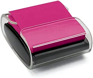 Post-it Pop-up Notes Dispenser, 3x3 in, Black Base Clear Top, Pack Includes Dispenser and a 45-Sheet Pad of Pop-up Notes (WD-330-BK)