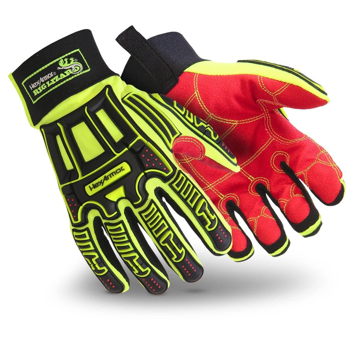 HexArmor Cut Resistant Impact Protection Reinforced Palm Work Gloves | Rig Lizard Series 2021X | Medium