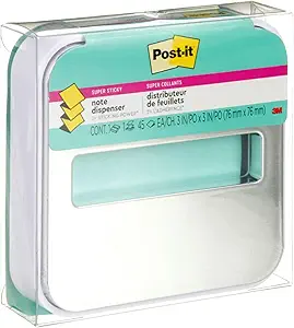 Post-it Note Dispenser for 3 in x 3 in Notes, White Base with Steel Top