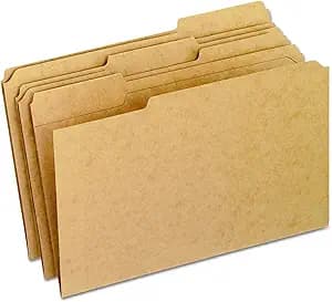 Pendaflex RK15313 Two-Ply Dark Kraft File Folders, 1/3 Cut Top Tab, Legal, Brown (Box of 100)