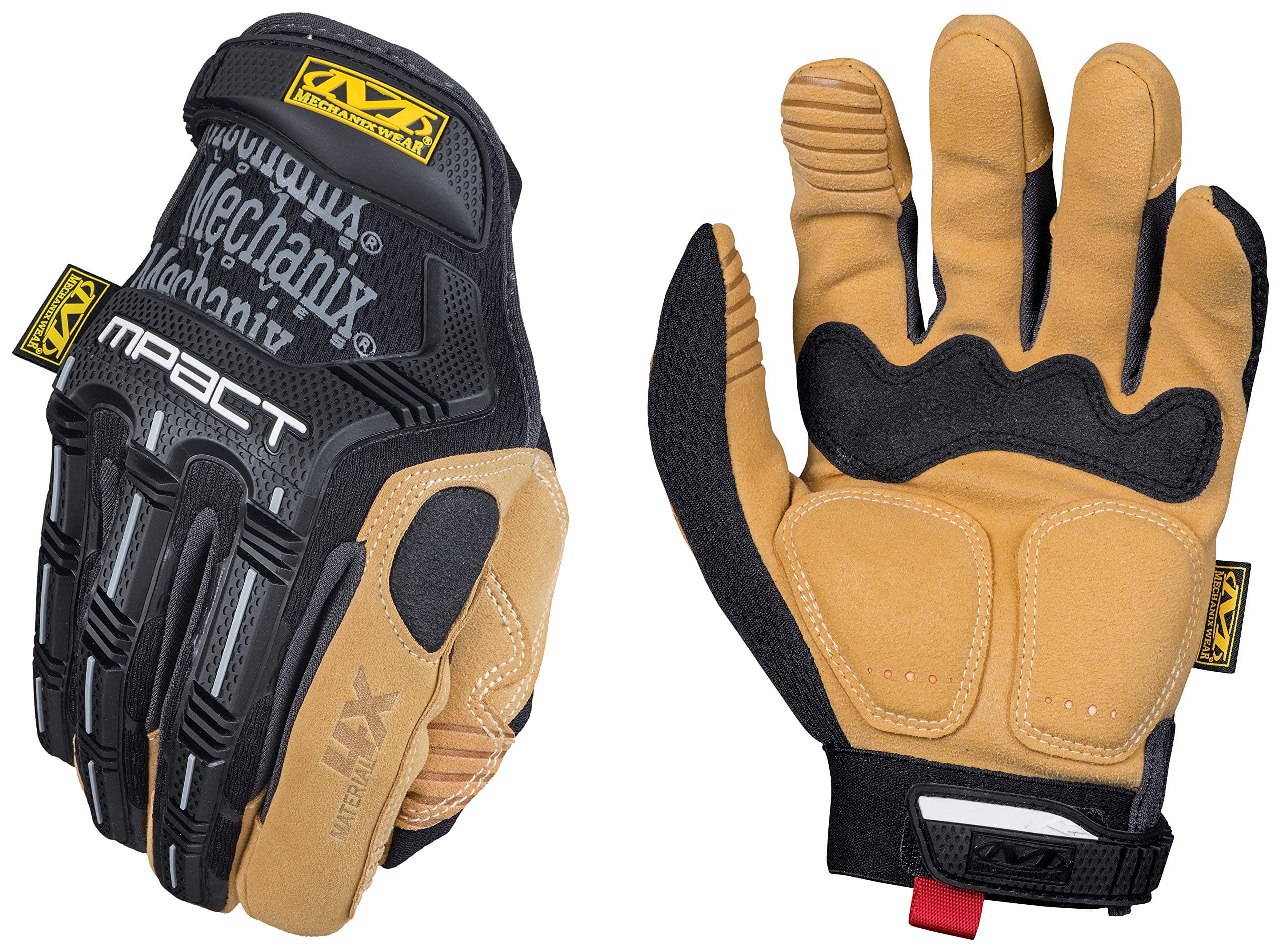 Mechanix Wear Material4x M-Pact Gloves - Abrasion-Resistant Gloves for Hand Safety - Machine Washable - Breathable - Secure Fit - Tear-Resistant - Durable - Brown/Black - XX-Large