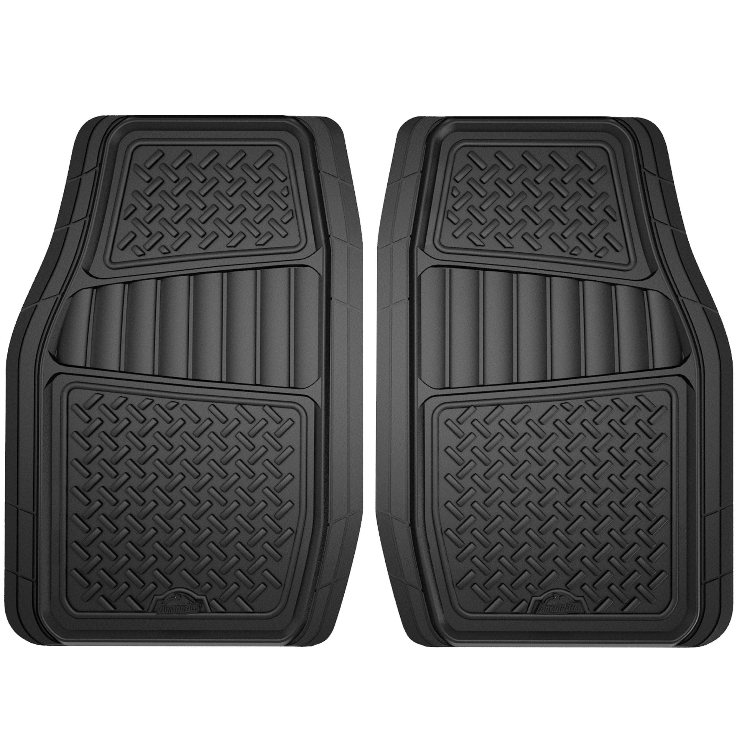 Armor All 2-Piece Truck Floor Mats; Heavy-Duty All-Weather Mats for Trucks - Black